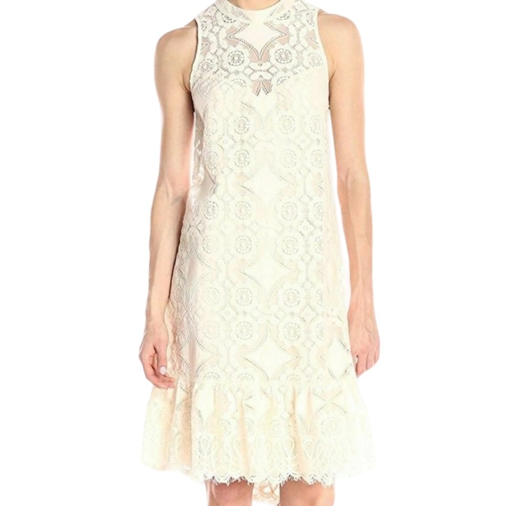 NWT Erin Featherston Lace Dress Back Hidden Zipper Keyhole Back Size 12